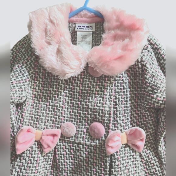 Blueberi Boulevard Tweed Pea Coat - Picture 2 of 5